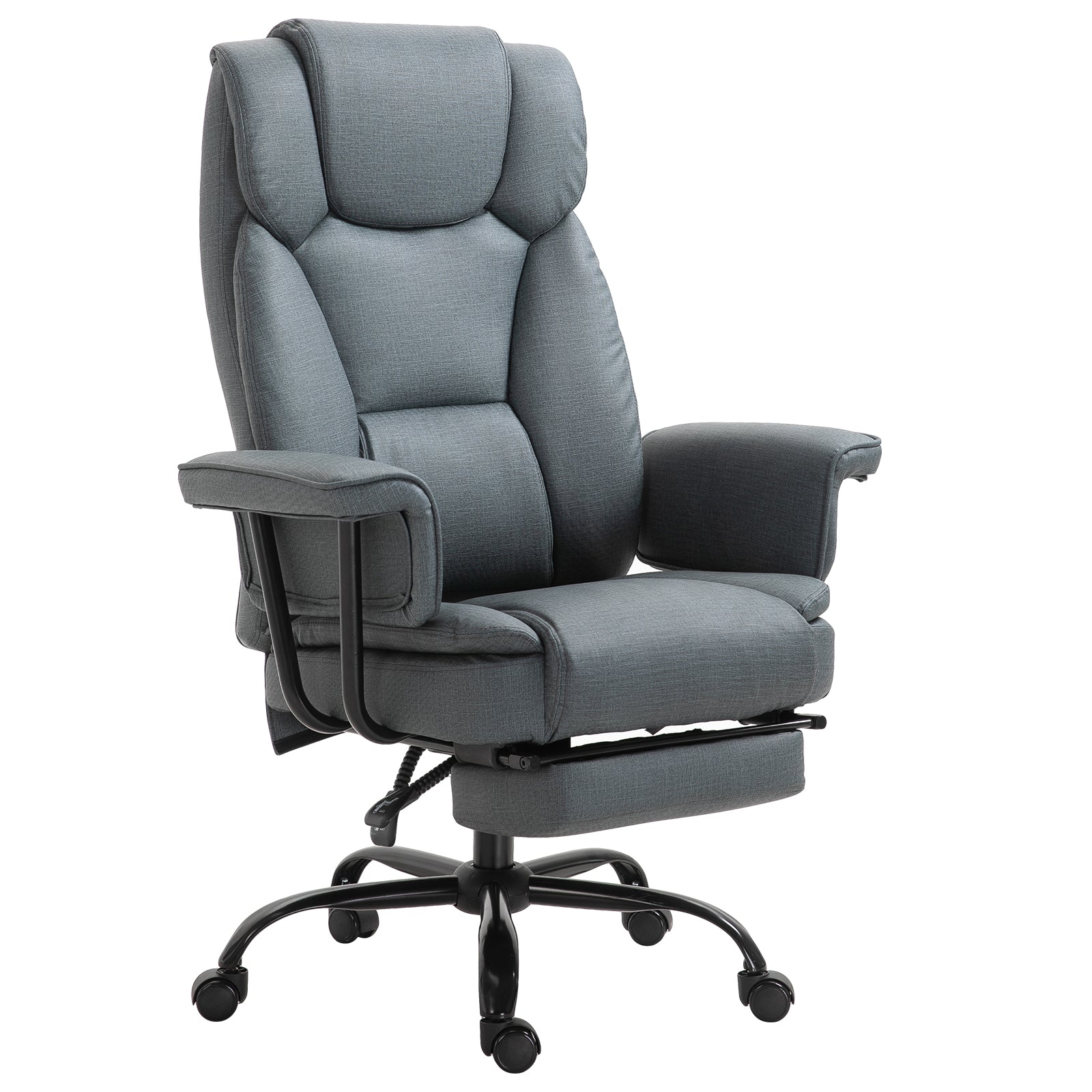 Swivel Reclining Office Chair with Ergonomic with Footrest, Grey Executive & Manager Chairs Grey  at Gallery Canada