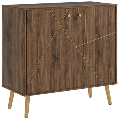 Sideboard Storage Cabinet with Luxurious Steel Lines, Brown Storage Cabinets at Gallery Canada