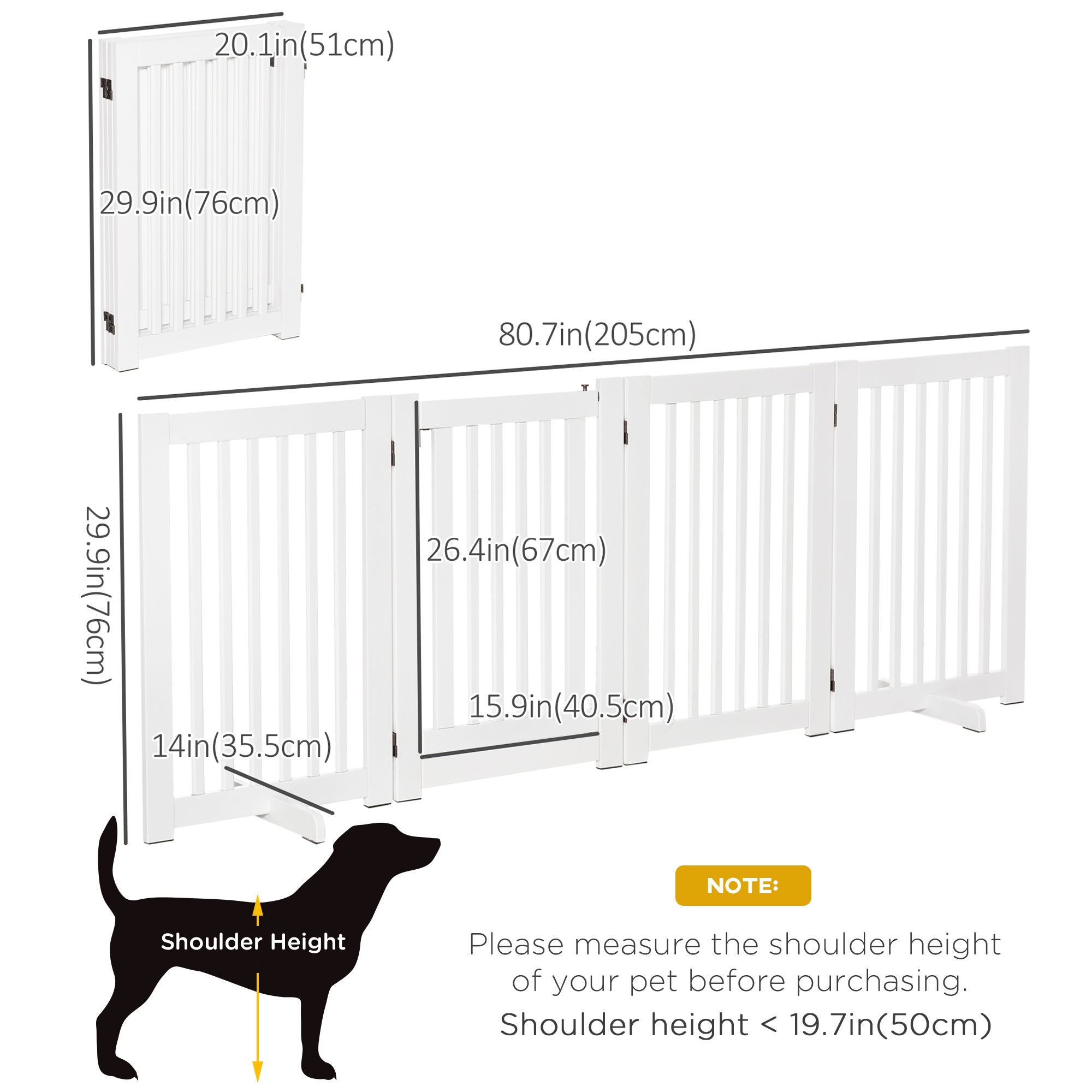 Free Standing Wooden Pet Gate Indoor Dog Barrier Foldable Step Over Doorway Fence Safety Gate with Open Door Z Shape 4 Panel Houses, Kennels & Pens at Gallery Canada