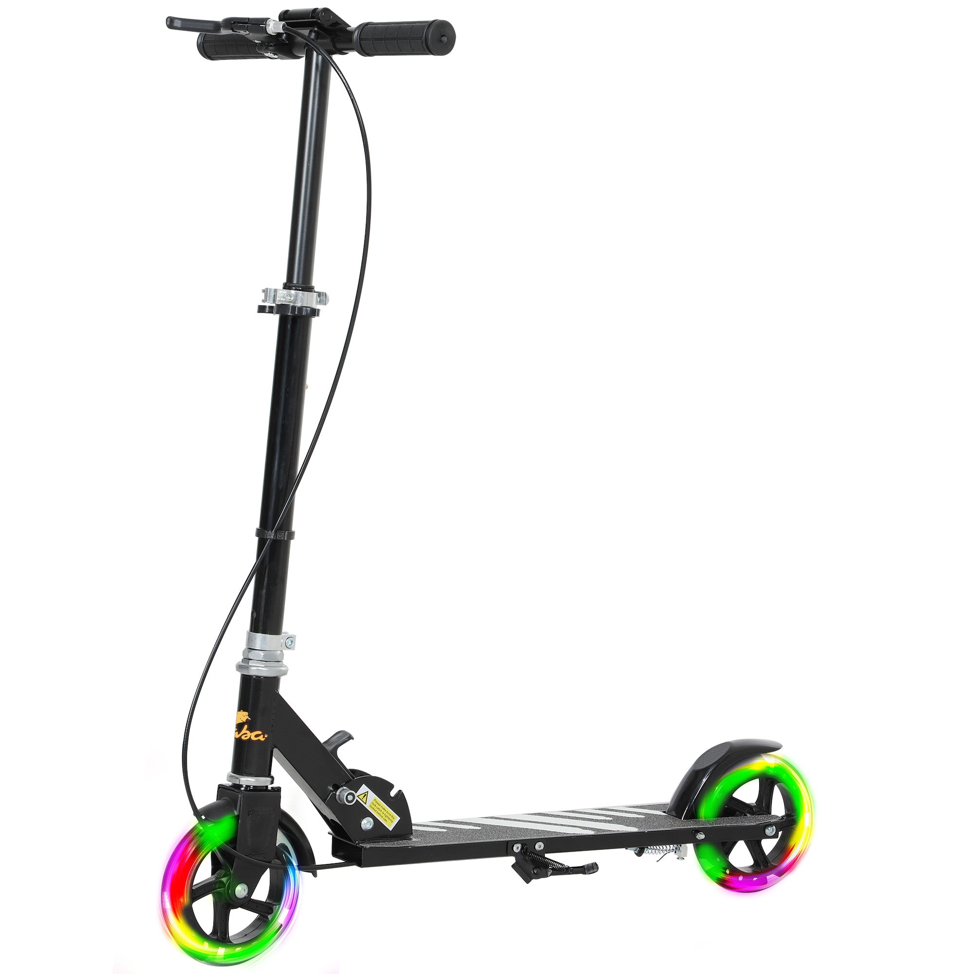 Scooter for Kids Ages 3-8 with Light Up Wheels, Adjustable Handlebar, Rear Brake &; Handbrake for Girls and Boys, Black Scooters Black at Gallery Canada