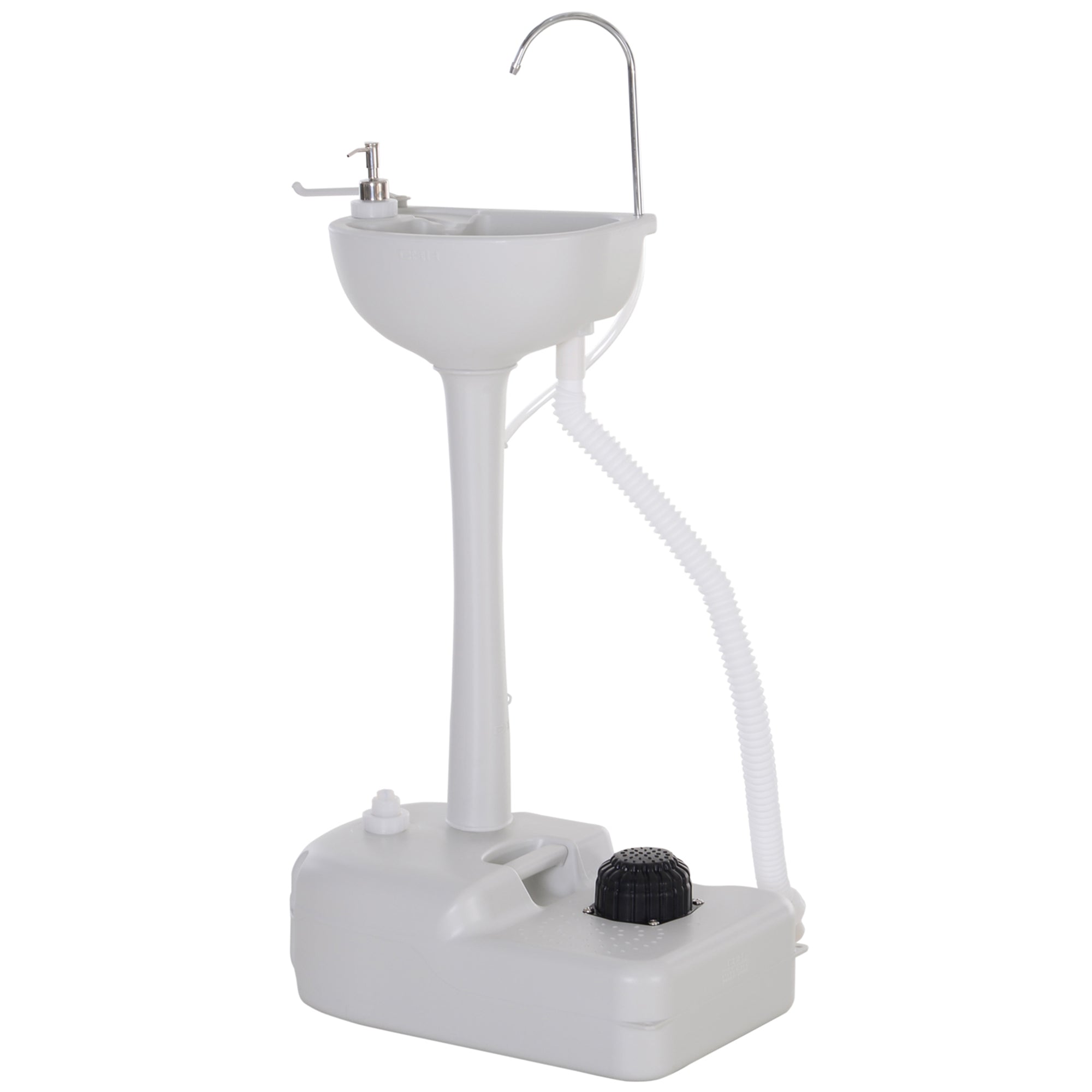 Portable Camping Sink Hand Wash Station with 17L Water Tank, Soap Dispenser and Towel Holder, for Outdoor Events Camping Sinks Light Grey at Gallery Canada