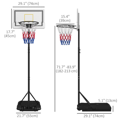 6-7ft Portable Basketball Hoop, Basketball Goal with Wheels and Fillable Base, for Teenagers Youth Adults Basketball   at Gallery Canada