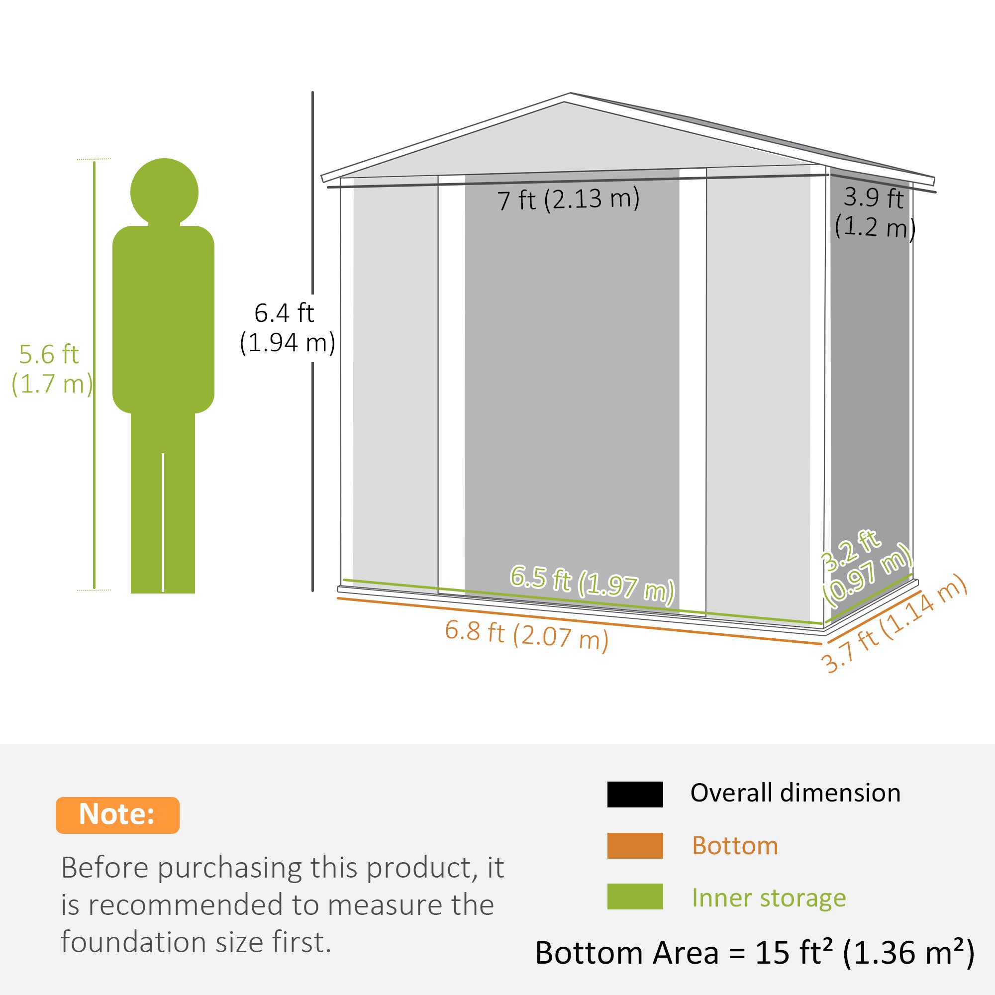 7' x 4' Outdoor Storage Shed, Metal Garden Shed with Lockable Doors and Gloves for Backyard, Garden, Patio, Dark Grey Sheds at Gallery Canada