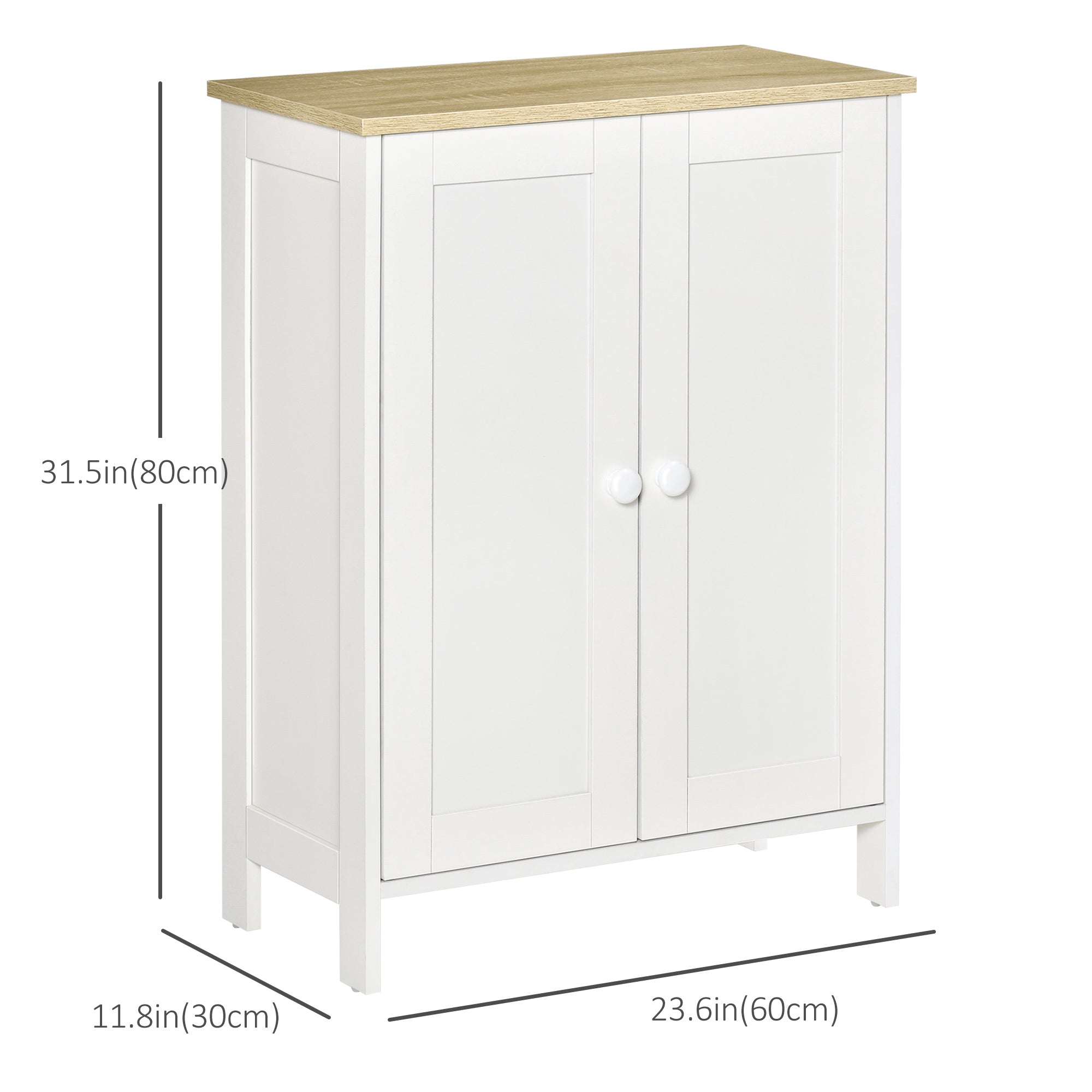 Storage Cabinet with Doors, Cupboard Organization with 2 Adjustable Shelves, Storage Solution for Living Room, Bathroom Storage Cabinets   at Gallery Canada