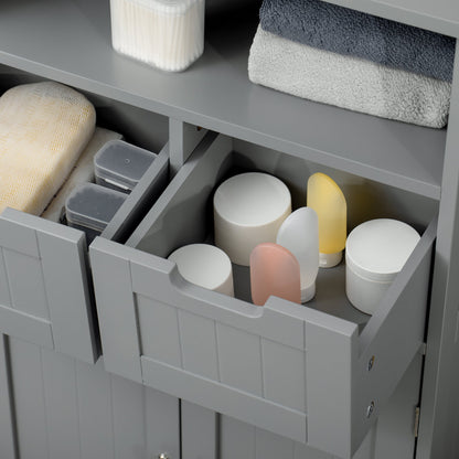 Bathroom Cabinet, Bathroom Storage Cabinet with Adjustable Shelf and Drawers, Small Floor Cabinet for Washroom, Grey Bathroom Cabinets   at Gallery Canada