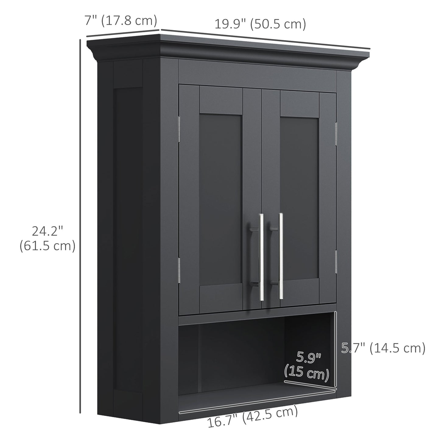 Bathroom Wall Cabinet, Medicine Cabinet, Toilet Storage Cabinet with Shelf for Living Room and Entryway, Black Bathroom Cabinets   at Gallery Canada