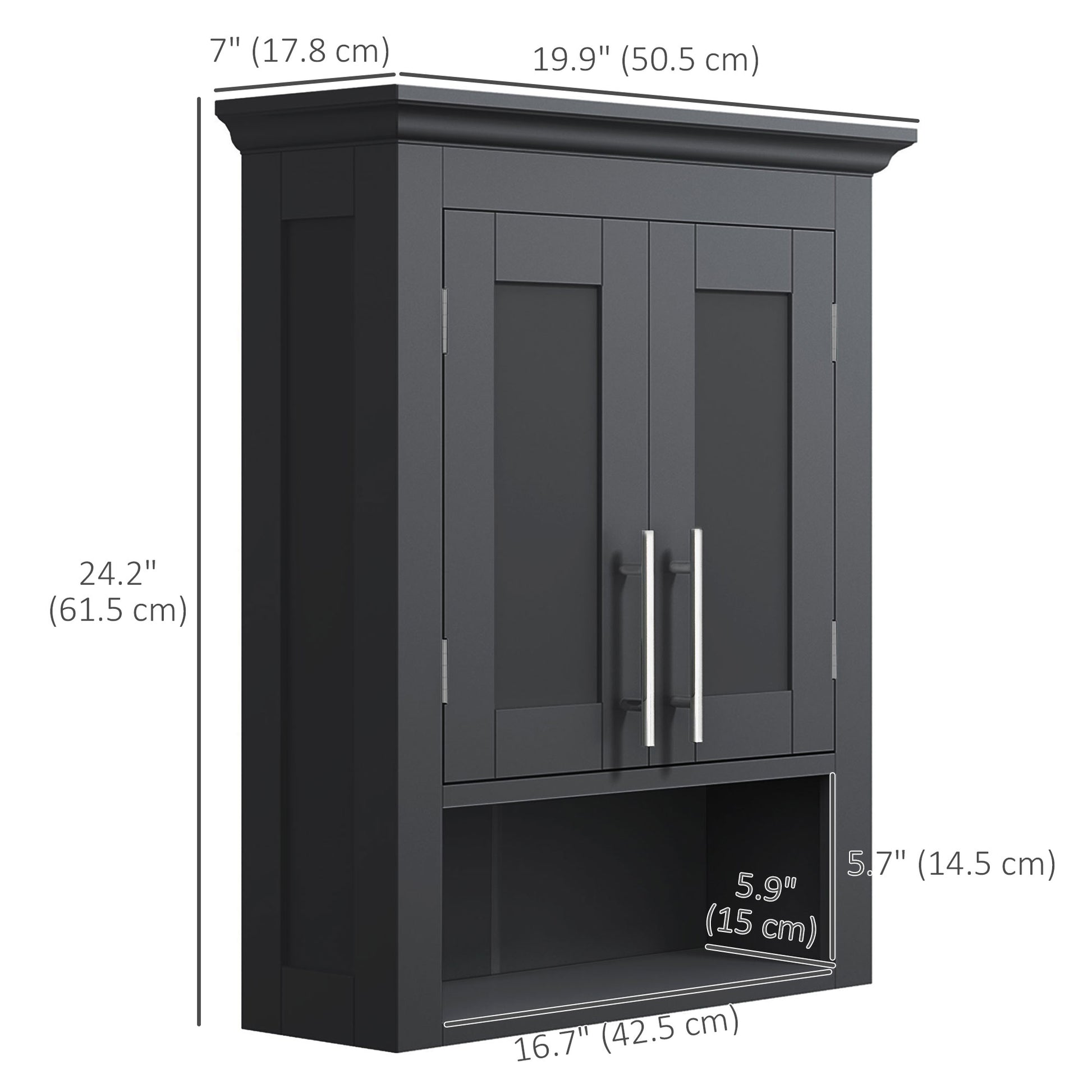 Bathroom Wall Cabinet, Medicine Cabinet, Toilet Storage Cabinet with Shelf for Living Room and Entryway, Black Bathroom Cabinets   at Gallery Canada