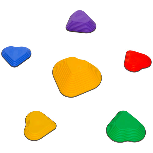 6PCs Non-Slip Stackable Kids Stepping Stones, Heart-Shaped