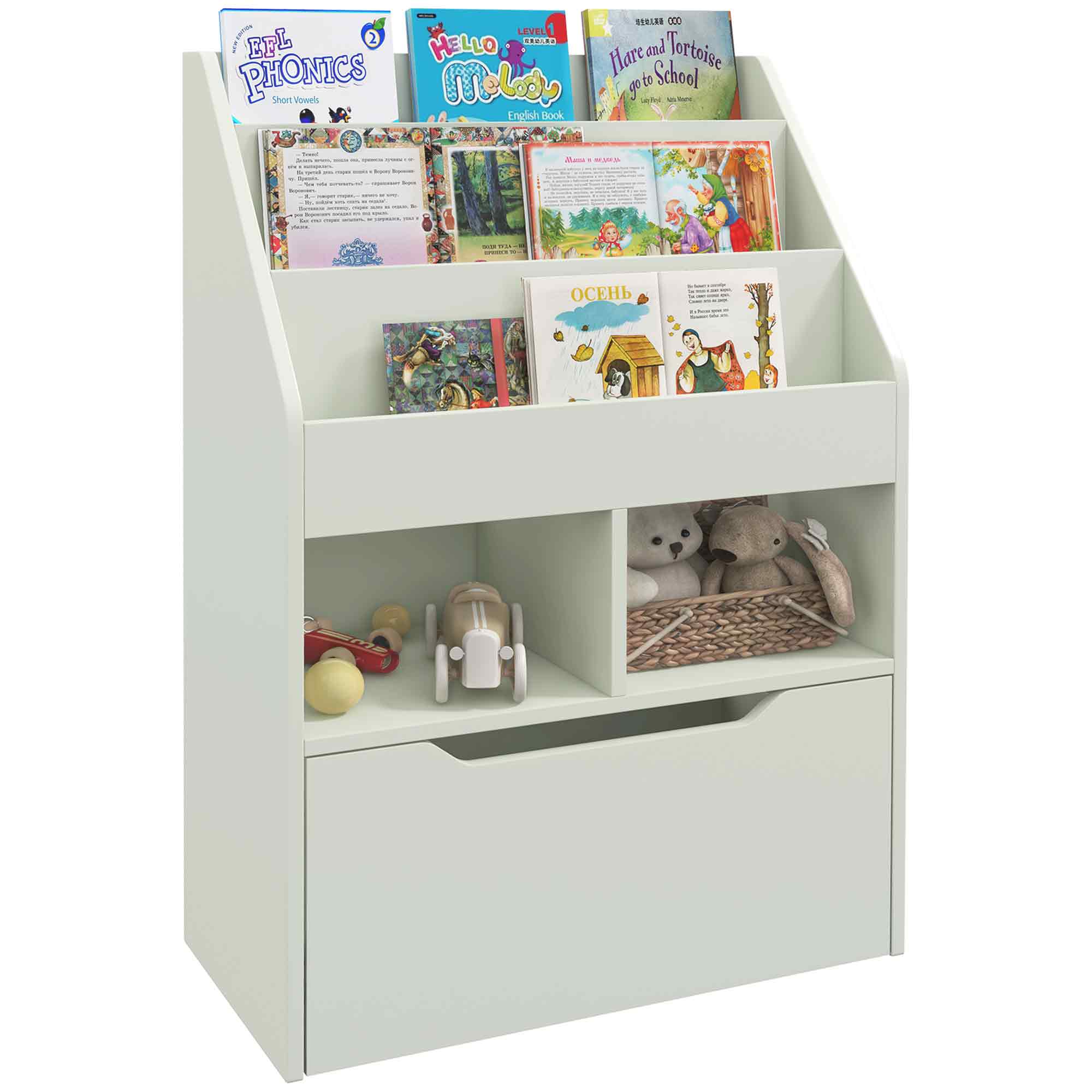 Kids Bookcase with Storage Drawer for Books, Reading Nook, for Classroom, Bedroom, Playroom, Green Baby & Kids Storage   at Gallery Canada