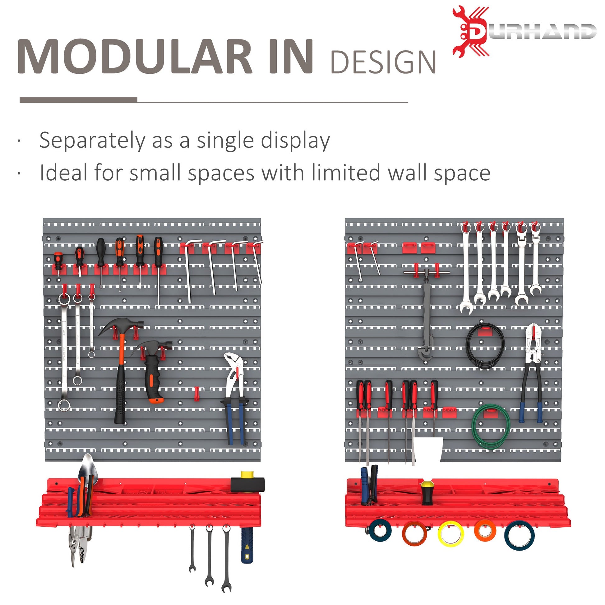 54 Piece Pegboard and Shelf Tool Organizer Wall Mounted DIY Garage Storage with 50 Hooks, Red Tool Organizers   at Gallery Canada