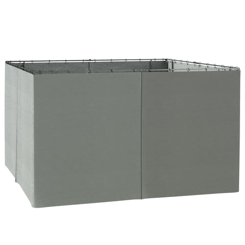 Gazebo Replacement Sidewalls 4-Panel Privacy Wall for 10' x 12' Canopy, Outdoor Shelter Curtains Accessories Dark Grey