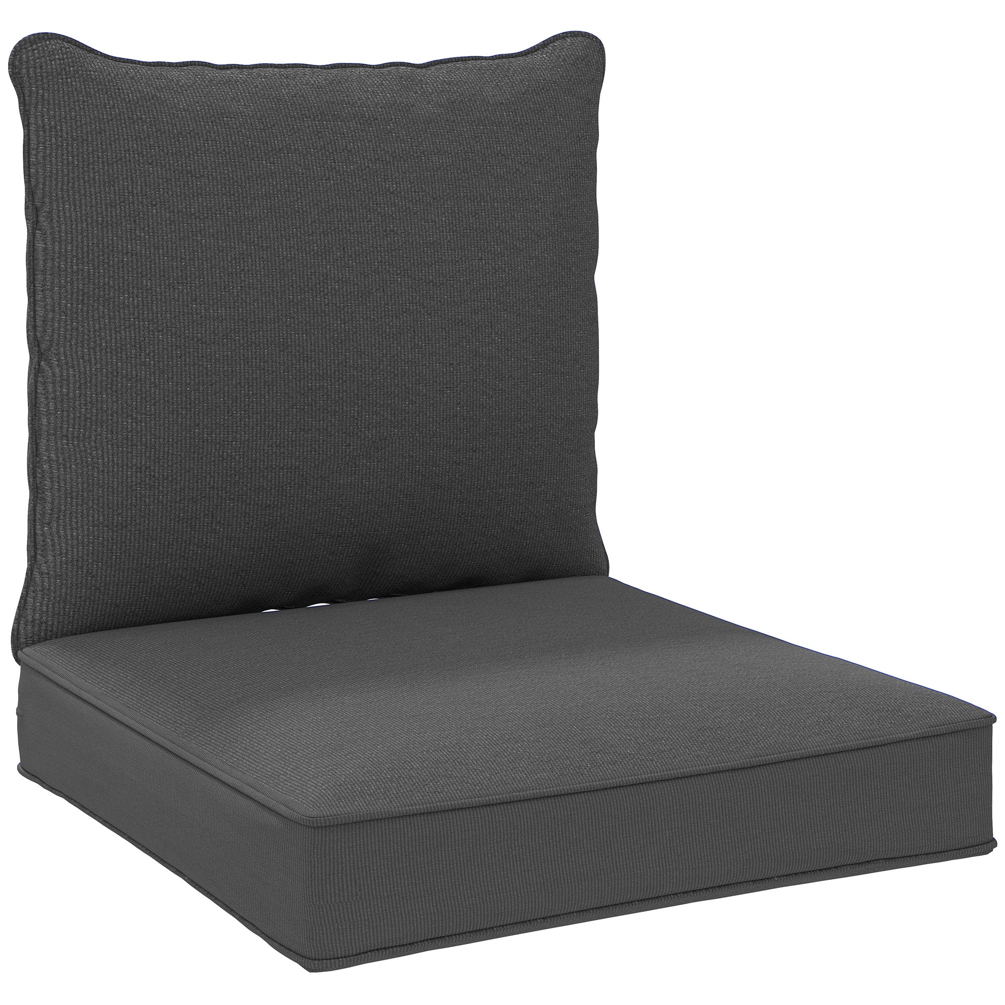 Patio Chair Cushions, Thick Deep Seat Outdoor Seat Cushion with Back Cushion, Charcoal Grey Patio Chair Cushions at Gallery Canada