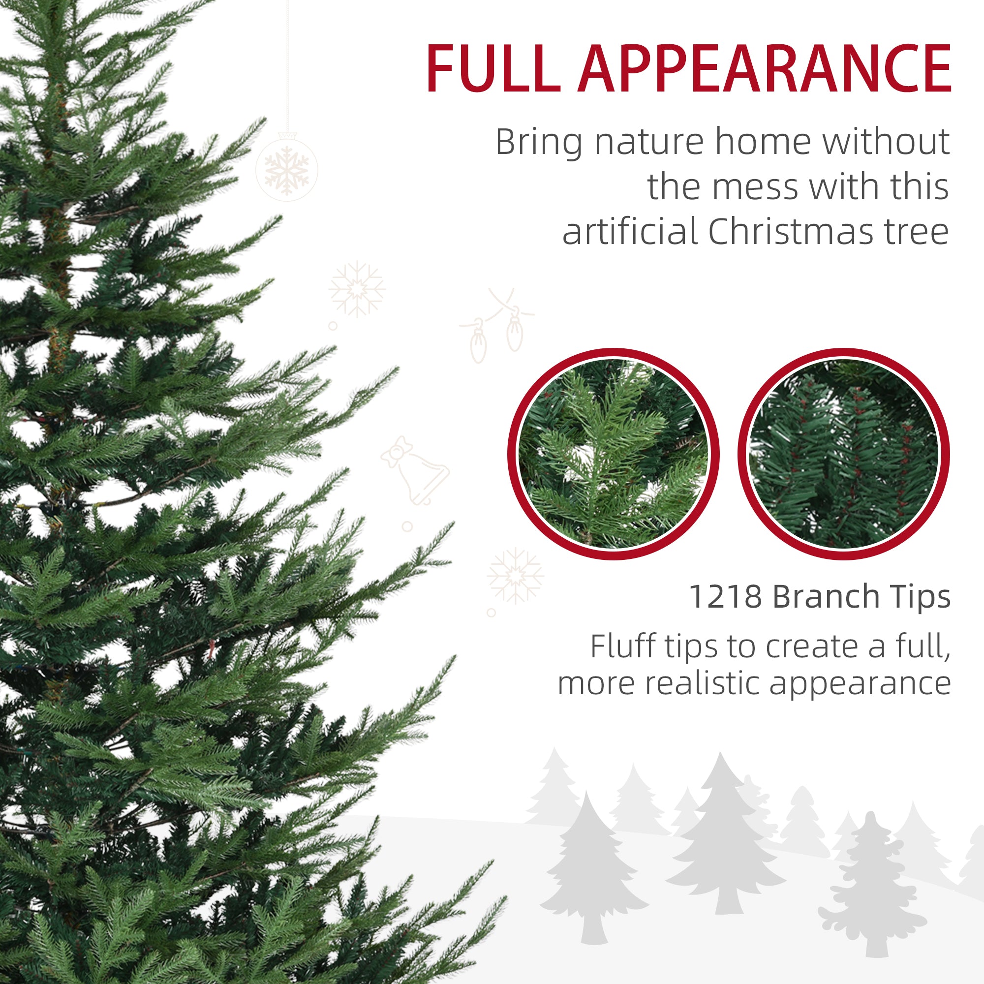 7.5ft Artificial Christmas Tree with Metal Base, Xmas Tree Artificial Christmas Trees   at Gallery Canada