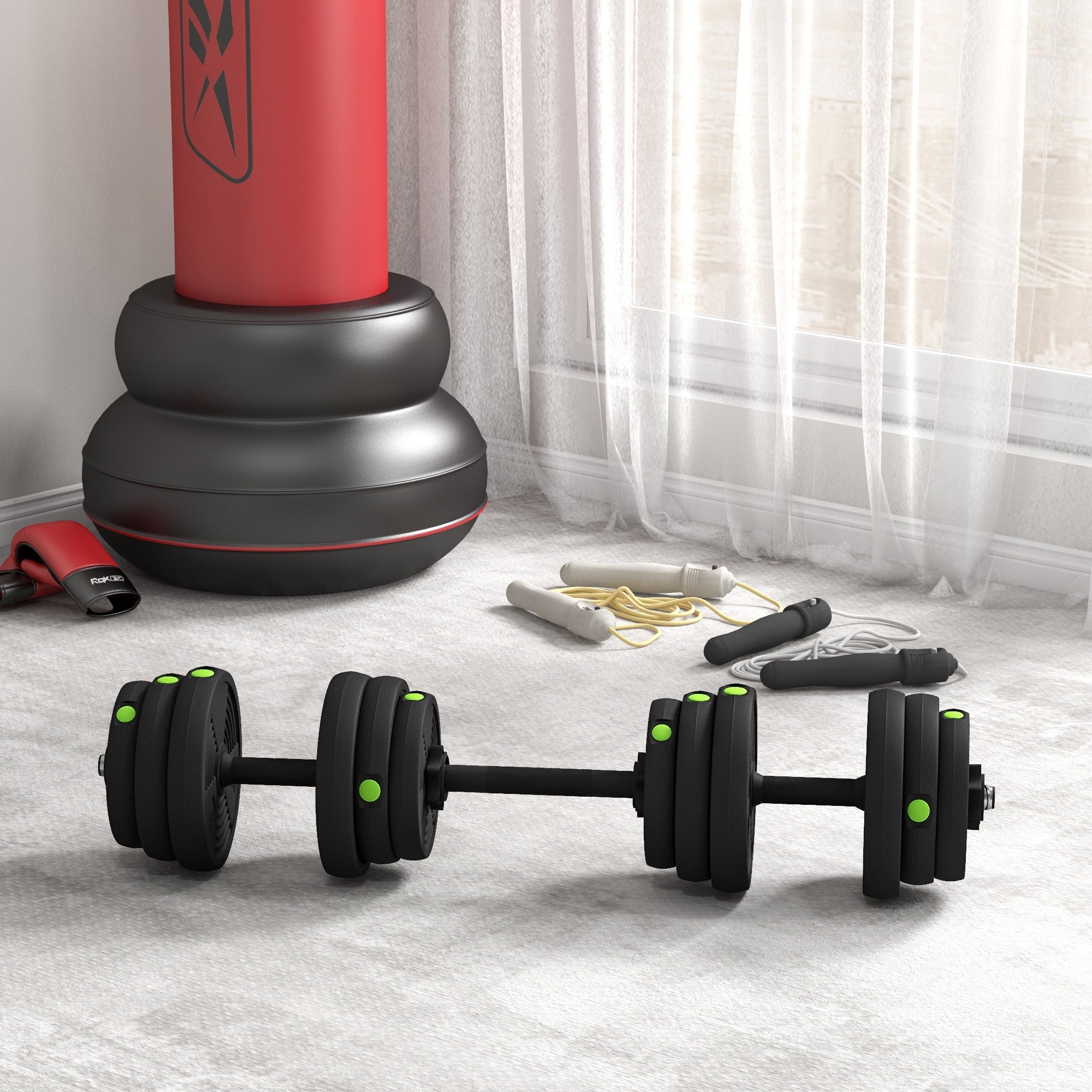 55LBS 2-in-1 Adjustable Barbell &; Dumbbells Set, Weights Set with Non-slip Handles for Men and Women Home Gym Training Dumbbells & Barbells at Gallery Canada