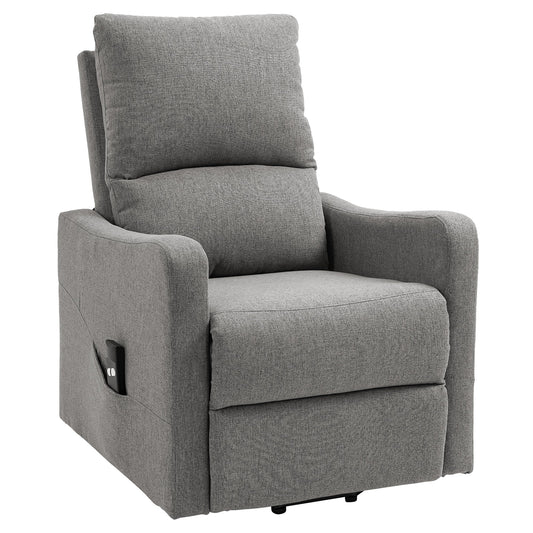 Electric Lift Recliner Chair Rising Power Chaise Lounge Fabric Sofa with Remote Control &; Side Pocket for Living Room Electric Power Lift Chairs Grey  at Gallery Canada