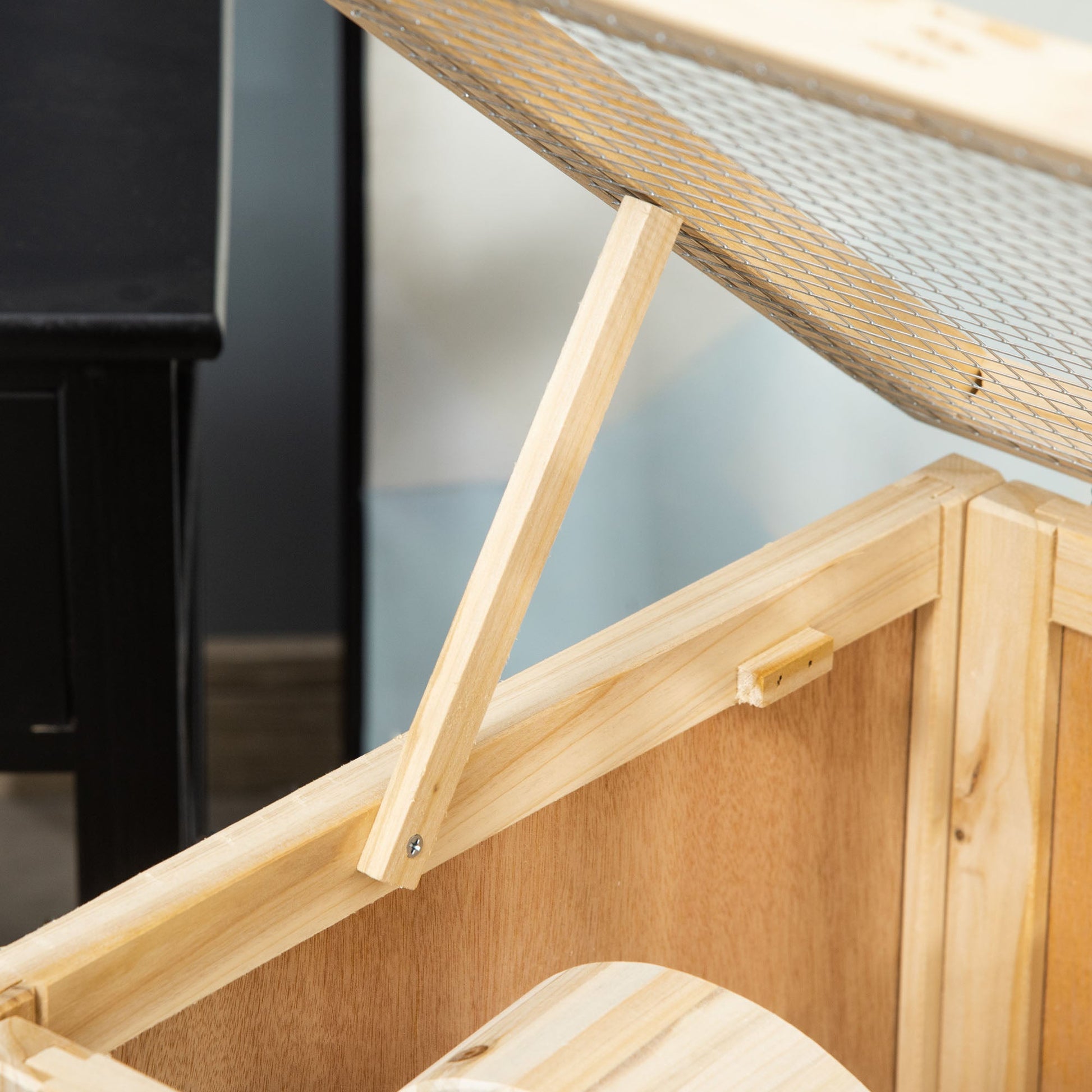 2-Tier Wooden Hamster Cage with Accessories, 31"x16"x23.5", Natural Wood Hamster Cages   at Gallery Canada