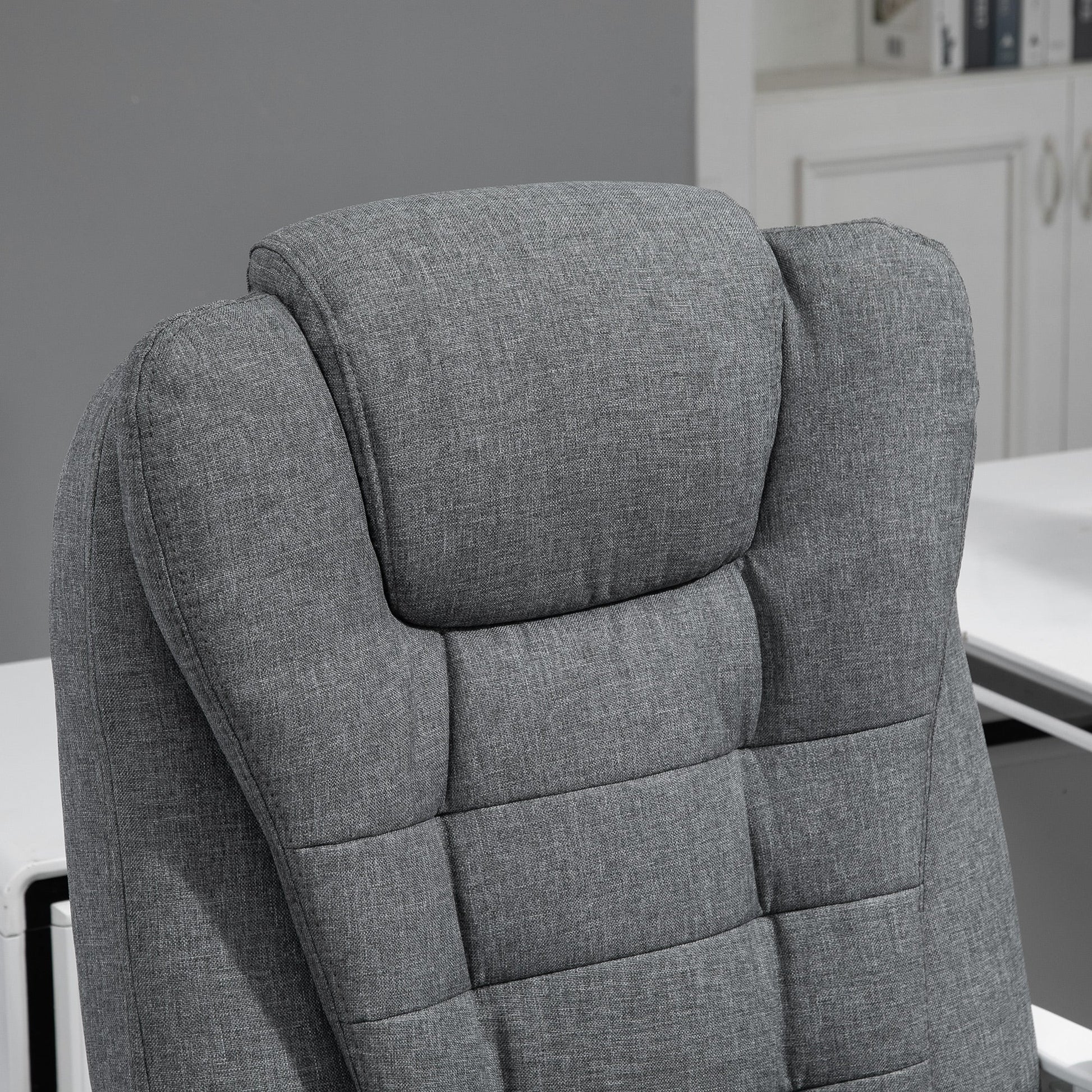 High Back Computer Chair with Retractable Footrest, Executive Office Chair with Adjustable Height, Dark Grey Executive & Manager Chairs   at Gallery Canada