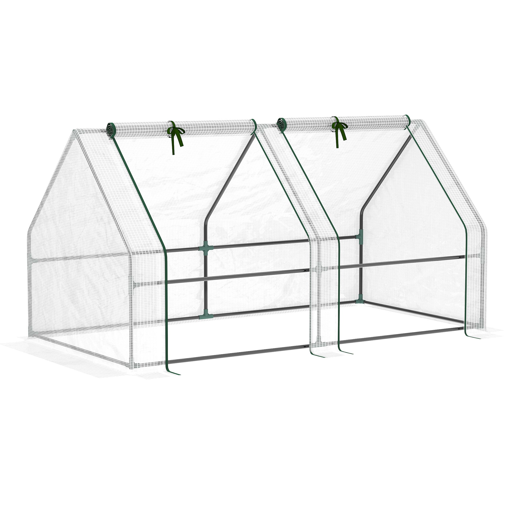 6' x 3' x 3' Portable Tunnel Greenhouse Outdoor Garden Mini with Large Zipper Doors &; Water/UV PE Cover White Mini Greenhouses Translucent White  at Gallery Canada