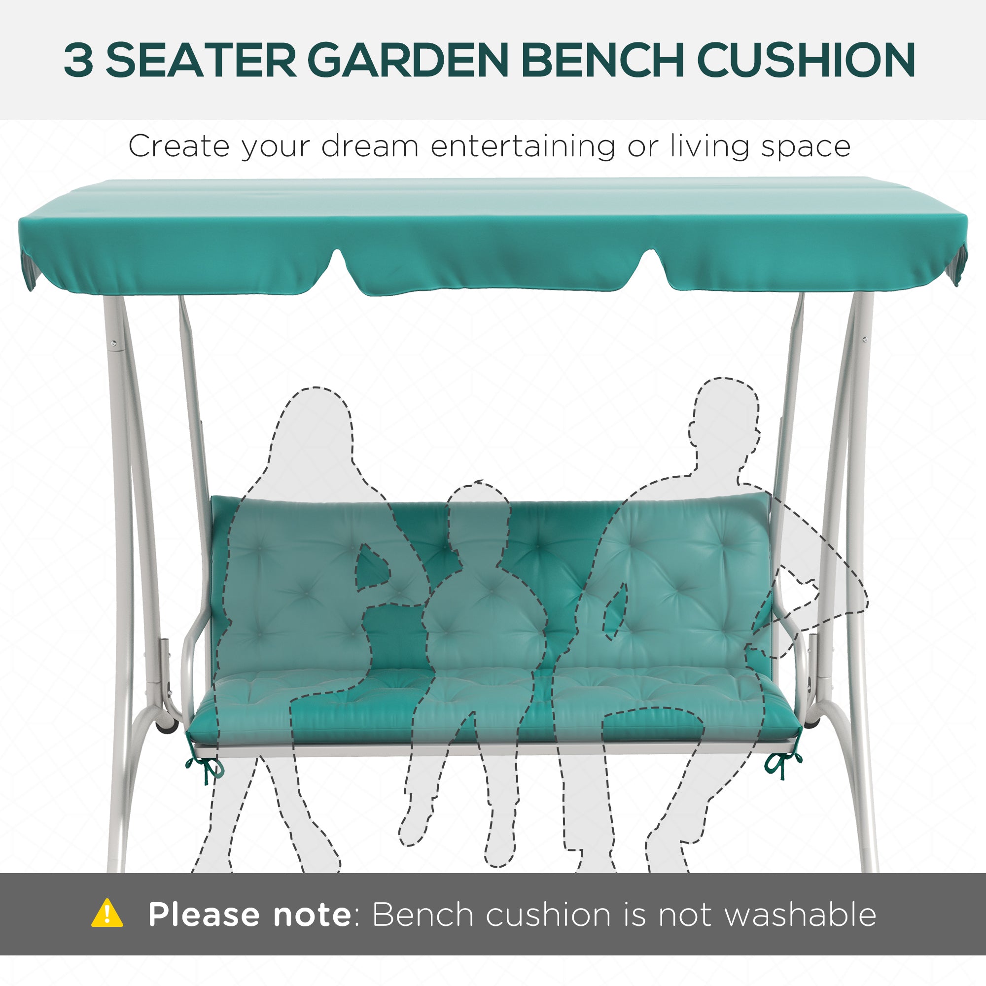 3-Seater Outdoor Bench Swing Chair Replacement Cushions for Patio Garden, Blue Patio Chair Cushions   at Gallery Canada