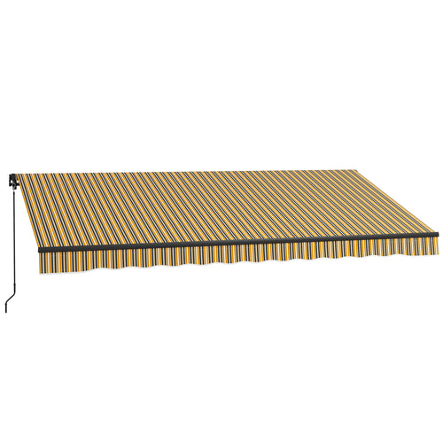 13' x 10' Retractable Awning, 280gsm UV Resistant Sunshade Shelter, for Deck, Balcony, Yard, Amber and Dark Grey