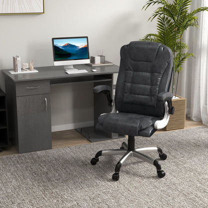 Heavy Duty Microfibre Office Chair, Big and Tall Computer Chair with Flip-up Arm, 400lbs, Charcoal Grey Executive & Manager Chairs   at Gallery Canada