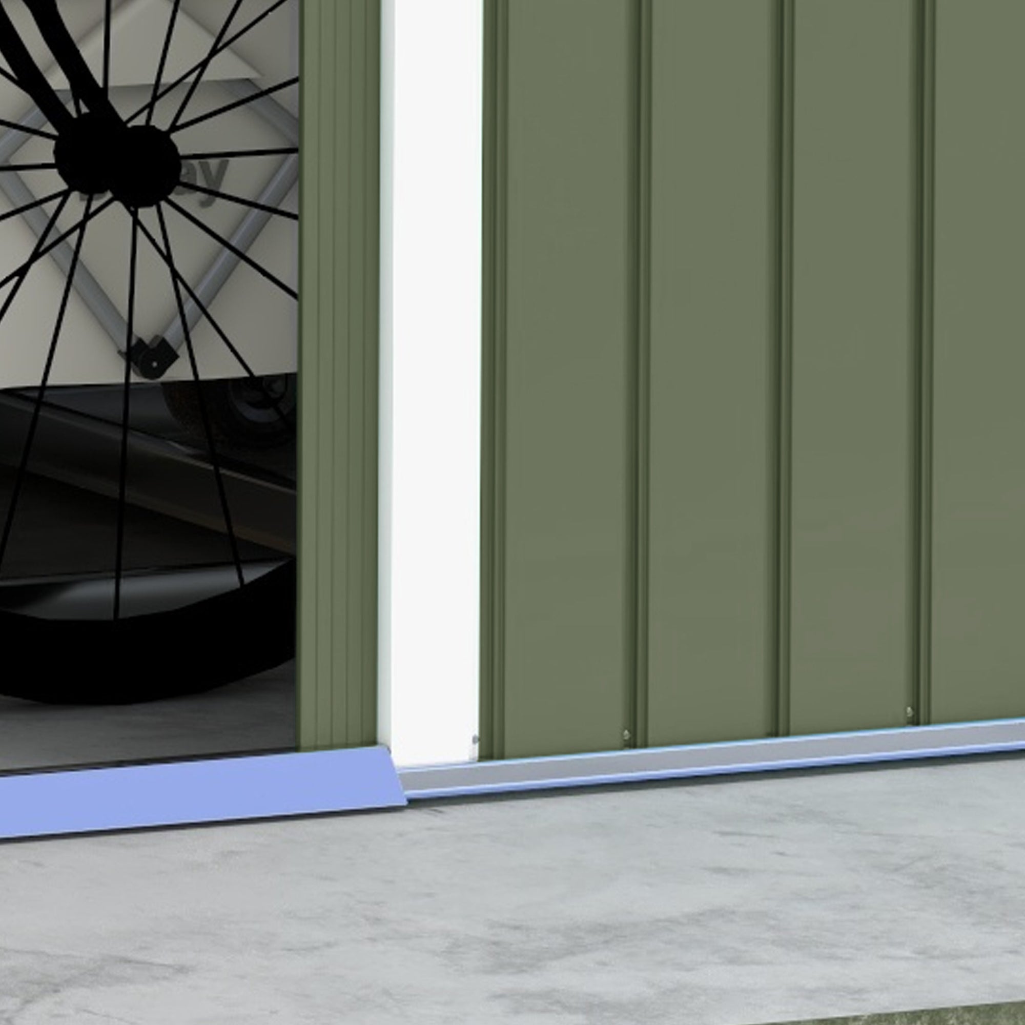 9.1'x6.4'x6.3' Garden Storage Shed w/ Foundation Kit Metal Tool Storage House w/ Double Doors Light Green Sheds at Gallery Canada