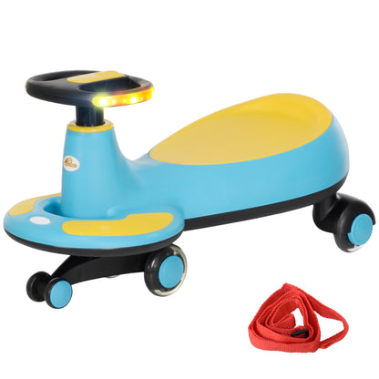 Kids Wiggle Car w/ Parent Traction Rope, Music, Light, Blue Riding & Rocking Toys   at Gallery Canada