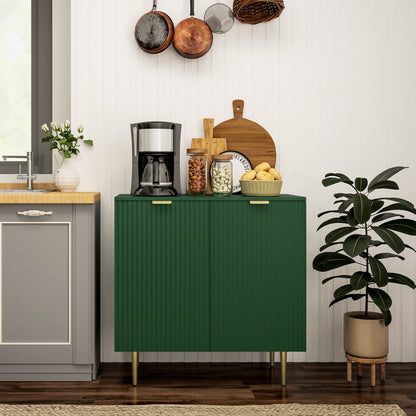 Modern Kitchen Storage Cabinet, Sideboard Buffet Cabinet with Adjustable Shelves and Metal Legs for Kitchen, Green Bar Cabinets Green  at Gallery Canada