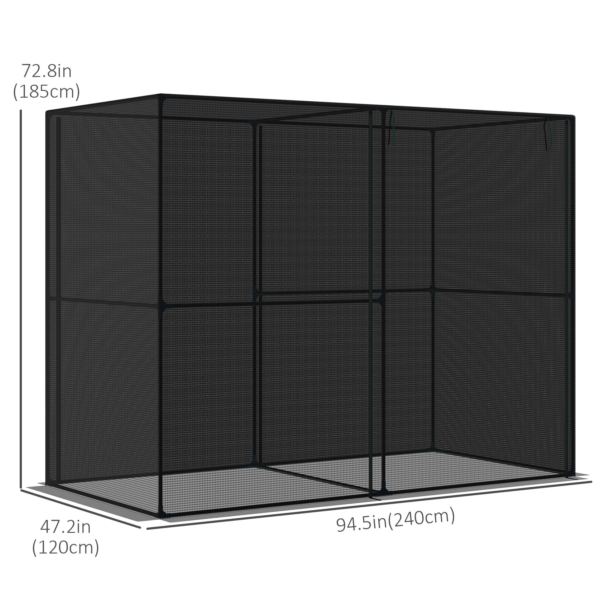 Heavy Duty Outdoor Greenhouse with Roll-Up Zipper Doors for Plants, Black Walk In Greenhouses   at Gallery Canada