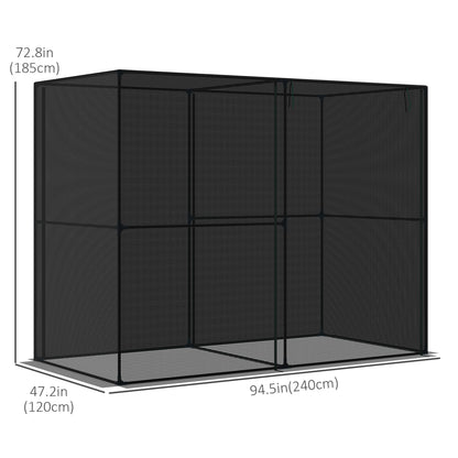 Heavy Duty Outdoor Greenhouse with Roll-Up Zipper Doors for Plants, Black Walk In Greenhouses   at Gallery Canada