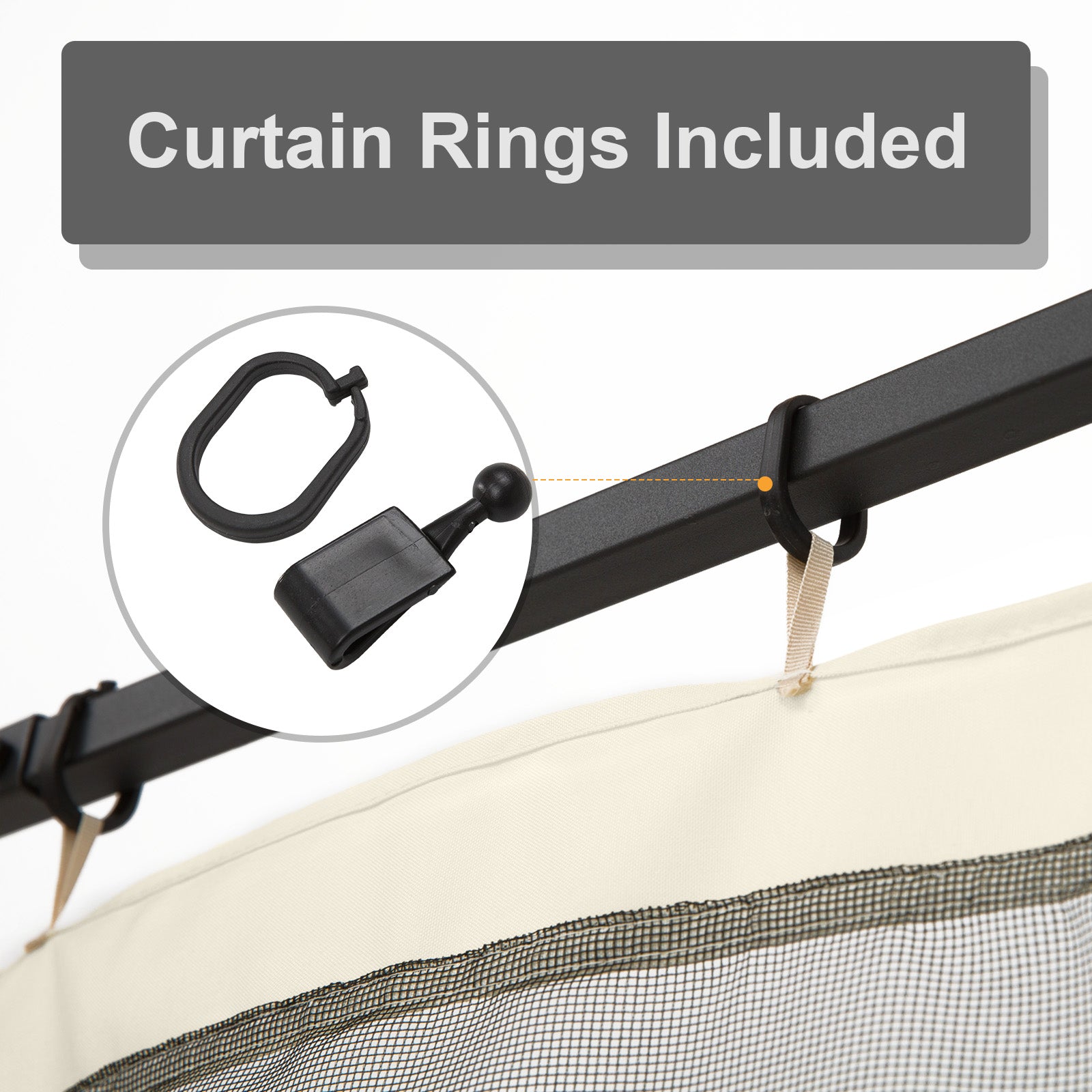 Replacement Mosquito Netting for Gazebo 10' x 10' Black Screen Walls for Canopy with Zippers for Parties and Outdoor Activities, Cream White Gazebo Sidewalls at Gallery Canada