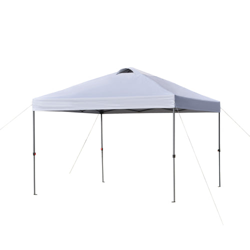 10' x 10' Pop Up Canopy Tent with Airy Top Vents and Wheeled Carry Bag for Outdoor, Garden, Patio, White