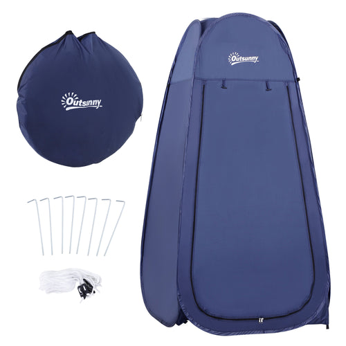 Pop Up Camping Shower Tent Portable Dressing Changing Room Privacy Shelter Tents for Outdoor Camping Beach Toilet and Indoor Photo Shoot w/ Carrying Bag Navy Blue
