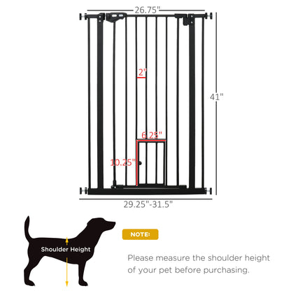 41" Easy Open Indoor Dog Gates for Doorways, House, Stair - Black Houses, Kennels & Pens   at Gallery Canada