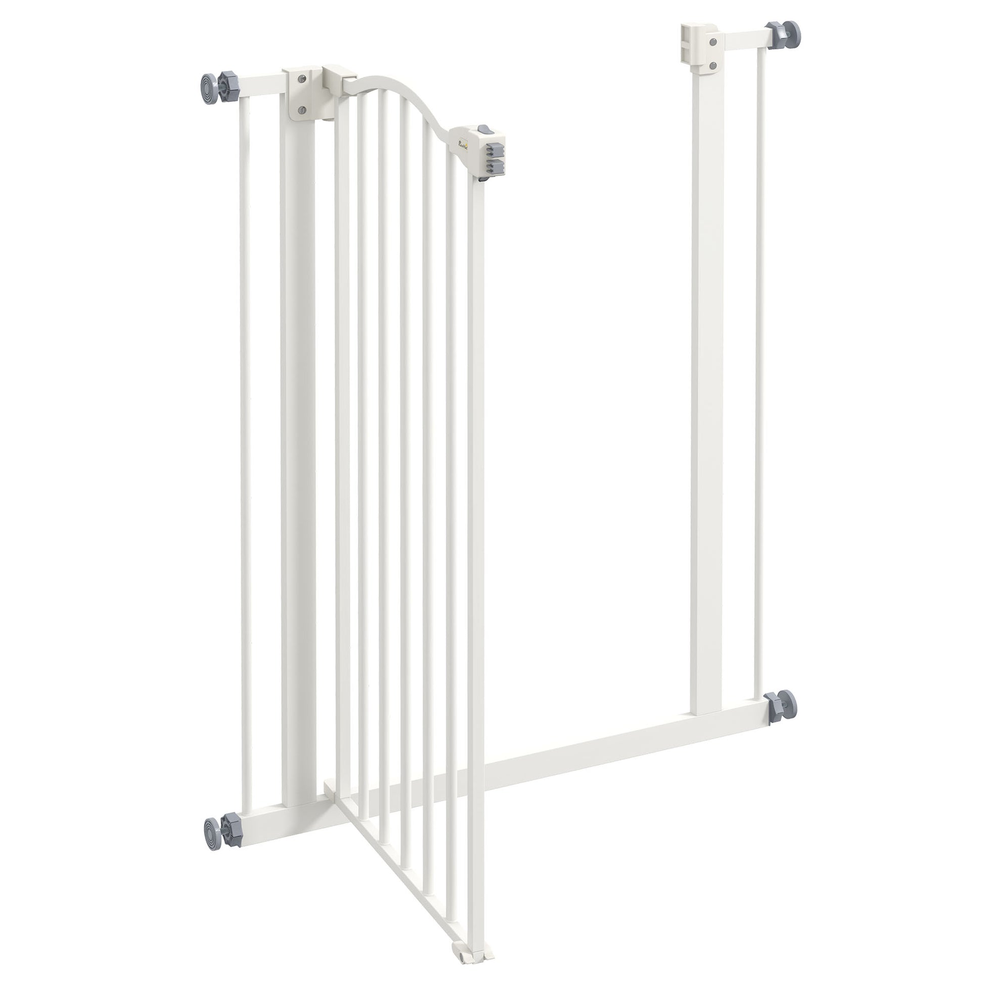 Extra Tall Dog Gate with Door, Pressure Fit, Auto Close, Double Locking for Doorways Hallways Stairs, White Houses, Kennels & Pens   at Gallery Canada