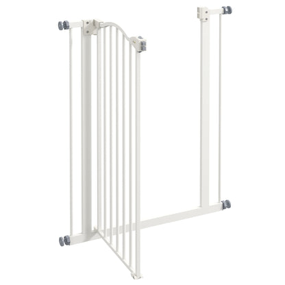 Extra Tall Dog Gate with Door, Pressure Fit, Auto Close, Double Locking for Doorways Hallways Stairs, White Houses, Kennels & Pens   at Gallery Canada