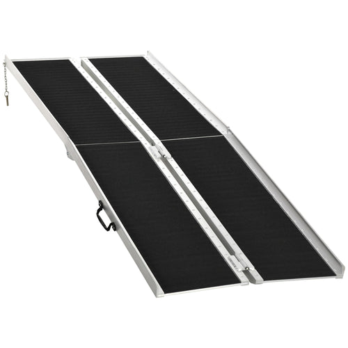 8ft Wheelchair Ramp Scooter Mobility Non-Skid Layering Portable Foldable Aluminium