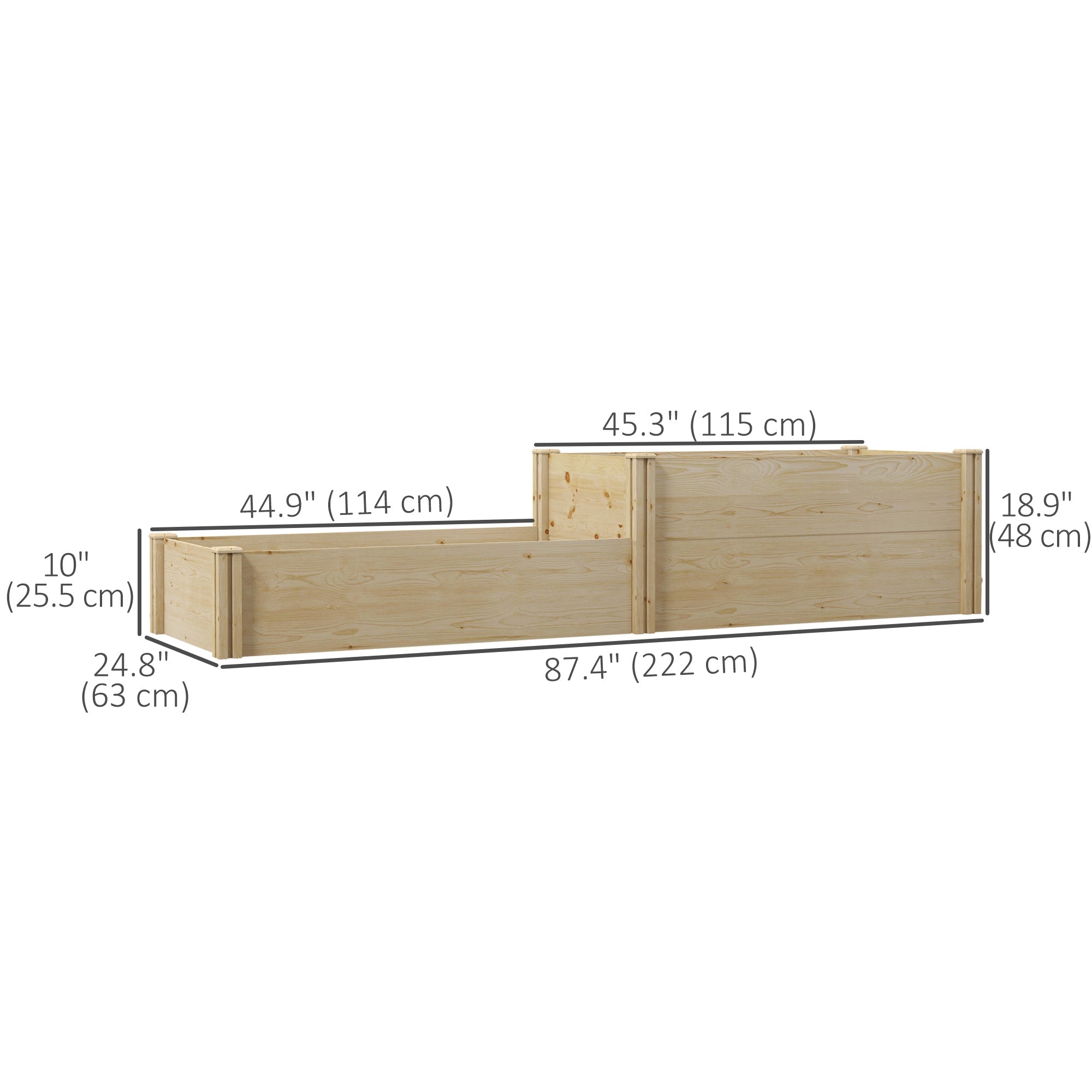 DIY Raised Garden Bed, Two-Box Wooden Planters for Outdoor Vegetables, Flowers, Herbs, Plants, Easy Assembly Wooden Planter Boxes   at Gallery Canada