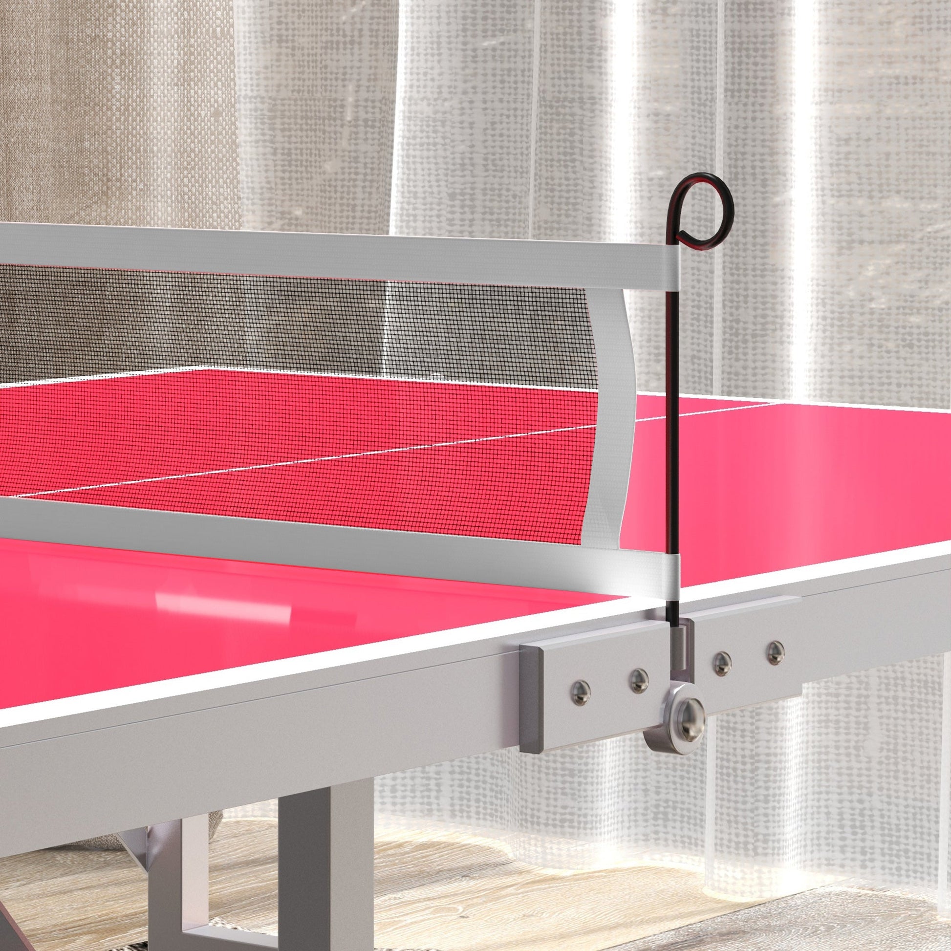 Portable Ping Pong Table Set, Table Tennis Table w/ Net, 2 Paddles, 3 Balls for Outdoor and Indoor, Easy Assembly, Red Game Tables   at Gallery Canada