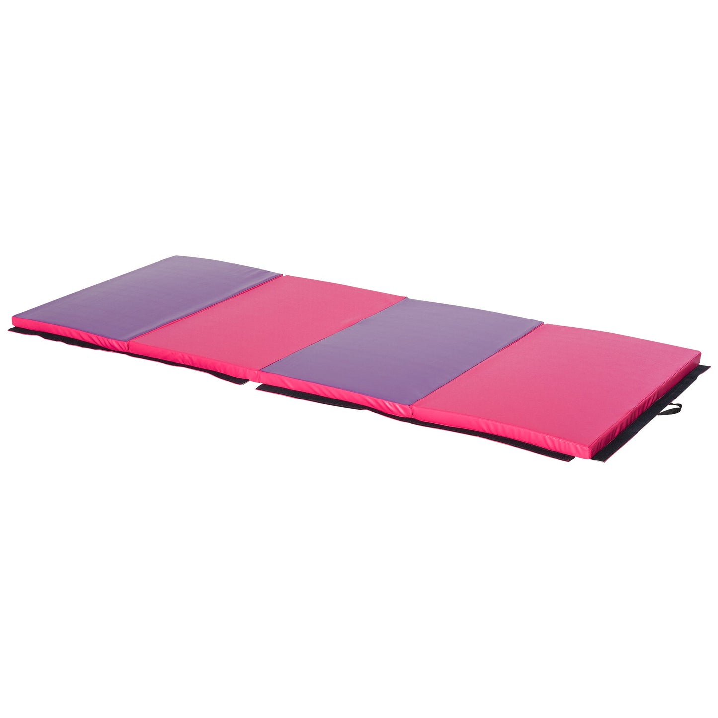 4'x10'x2'' Folding Gymnastics Tumbling Mat, Exercise Mat with Carrying Handles for Yoga, MMA, Martial Arts, Stretching, Core Workouts, Pink and Purple Gymnastics Mats   at Gallery Canada