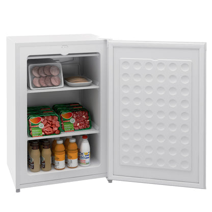 Upright Freezer, 3 Cu.Ft Mini Freezer with Reversible Single Door, Adjustable Thermostat for Home, Dorm, White Small Kitchen Appliances   at Gallery Canada