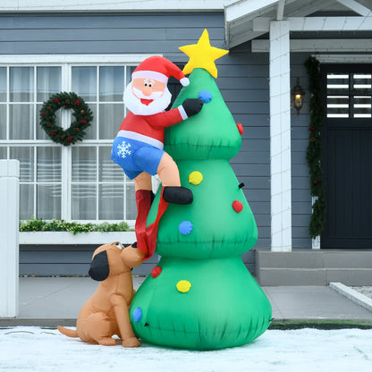 5.9ft Inflatable Christmas Tree, Santa Claus, Dog, LED Lights, Indoor, Outdoor, Home, Garden, Lawn, Decoration Christmas Inflatables   at Gallery Canada