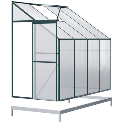 Walk-In Garden Greenhouse Aluminum Polycarbonate with Roof Vent for Plants Herbs Vegetables 8' x 4' x 7' Silver Walk In Greenhouses Multi Colour  at Gallery Canada