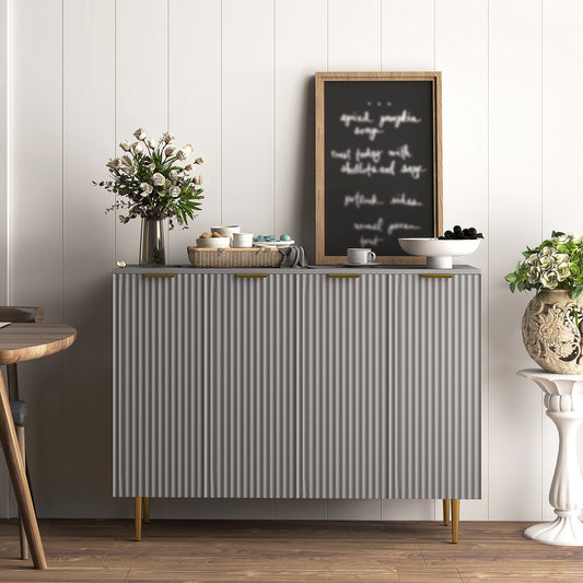 Modern Kitchen Storage Cabinet, Sideboard Buffet Cabinet with Adjustable Shelves for Kitchen Hallway, Grey Bar Cabinets   at Gallery Canada