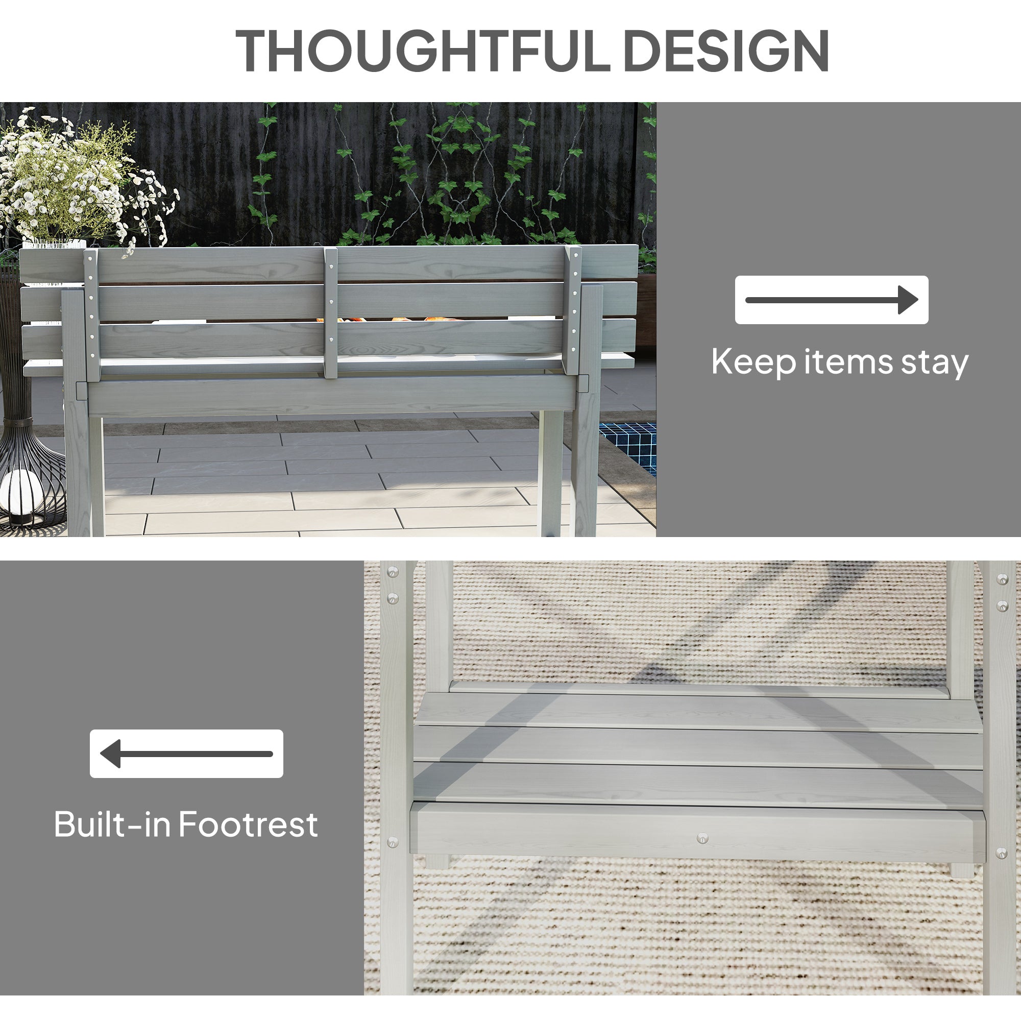 3 Piece Patio Bar Set with 43