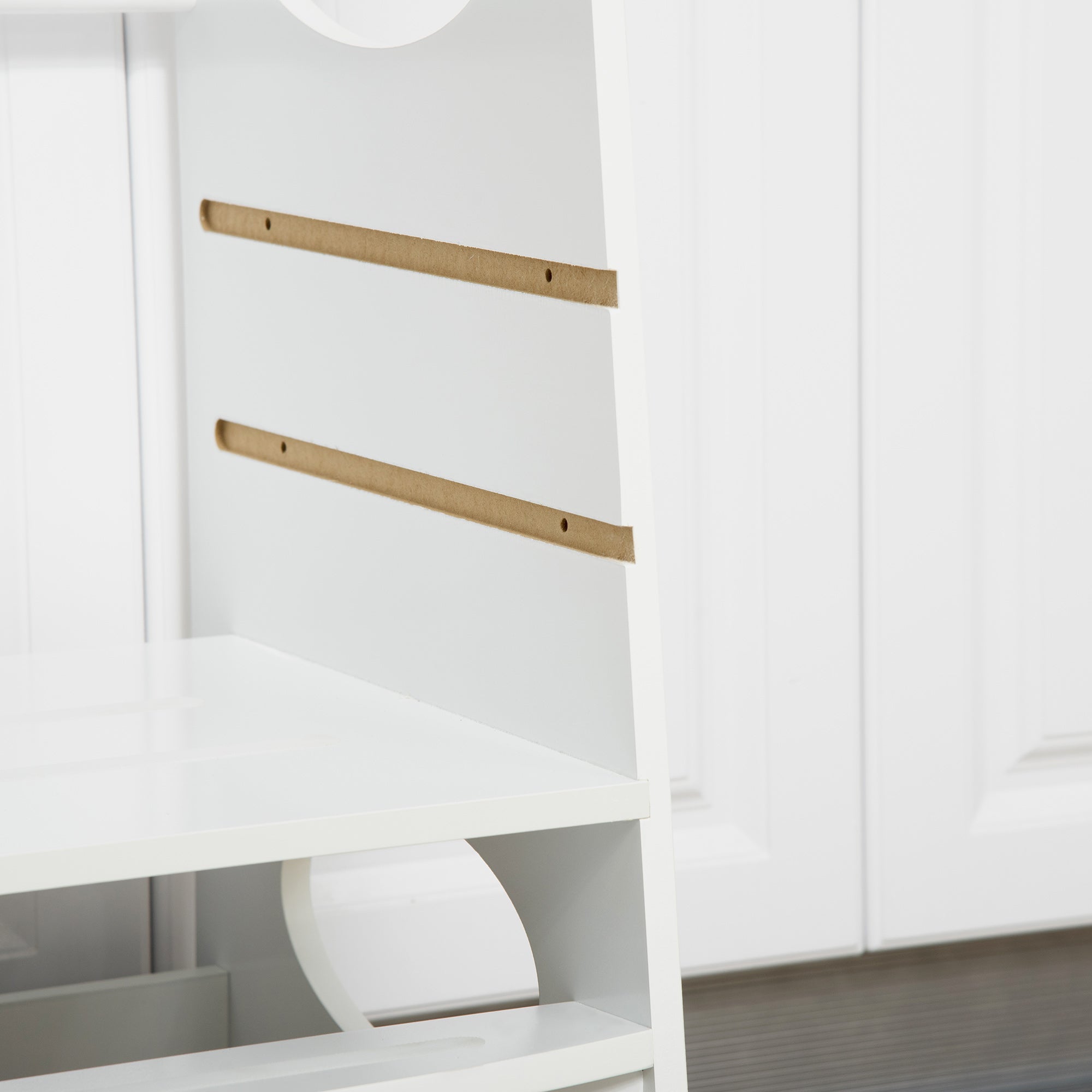 Toddler Tower Kitchen Helper with 3-Level Adjustable Height, Heavy-Duty Kids Step Stool with Safety Rail, White Toddler & Kids Step Stools at Gallery Canada