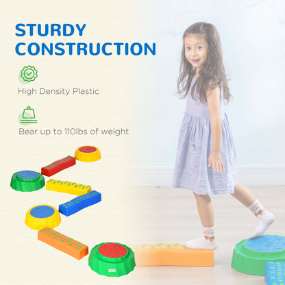 Stackable Non-Slip Kids Balance Beam & Stepping Stones for Toddlers, Multicoloured Baby Gym & Playmats   at Gallery Canada