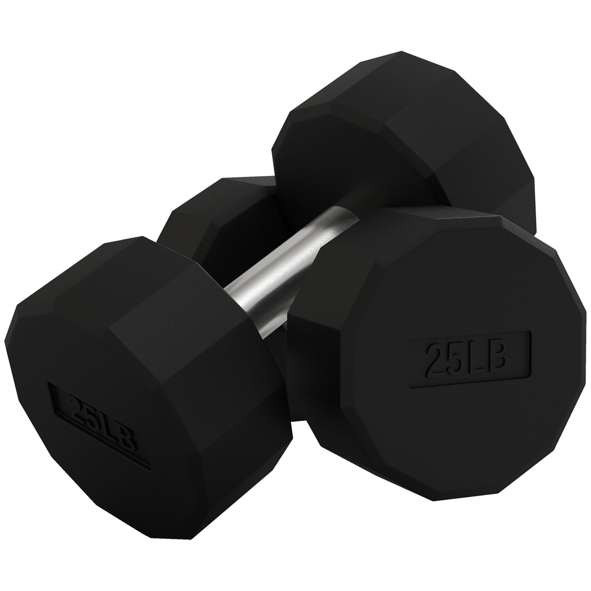 2 x 25lbs Dumbbells Set with Non-Slip Grip, Rubber Covered Weights for Men Women Home Gym Workout Dumbbells & Barbells at Gallery Canada