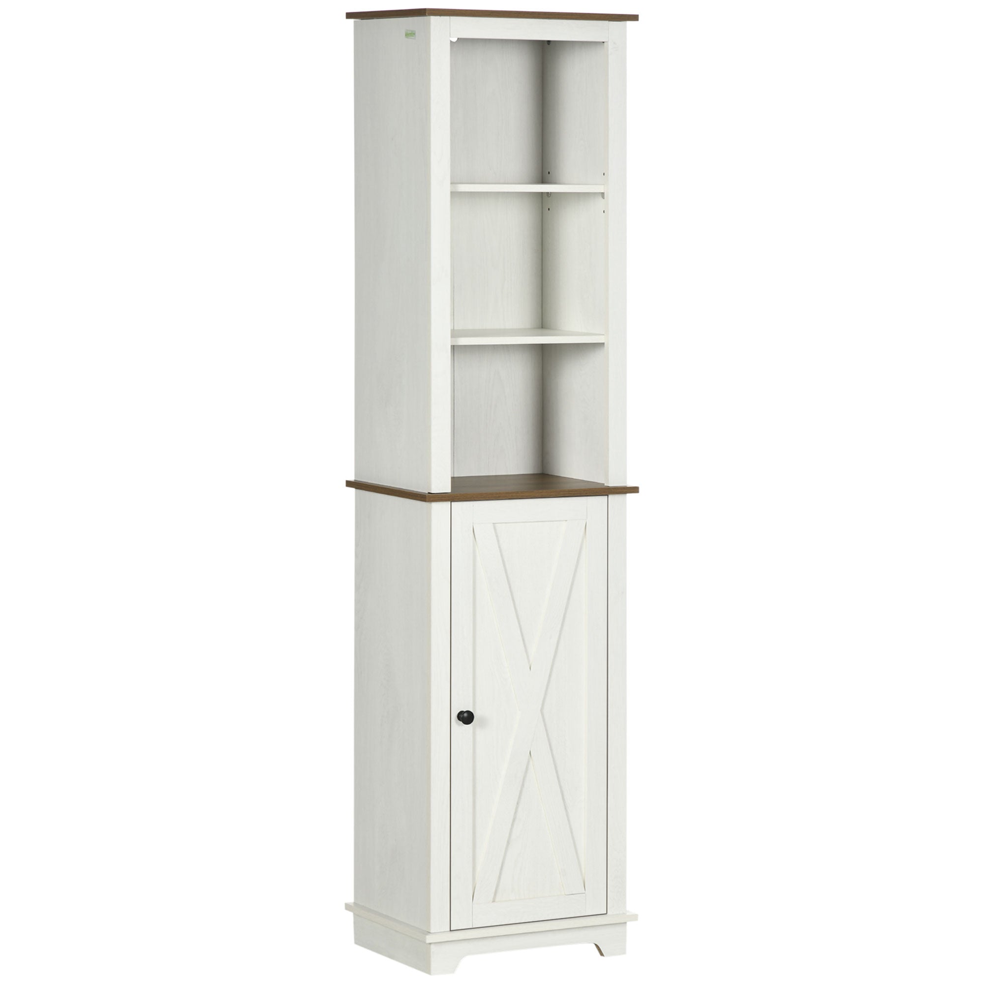 Bathroom Cabinet, Tall Storage Cabinet with Door and Adjustable Shelves, 15.6