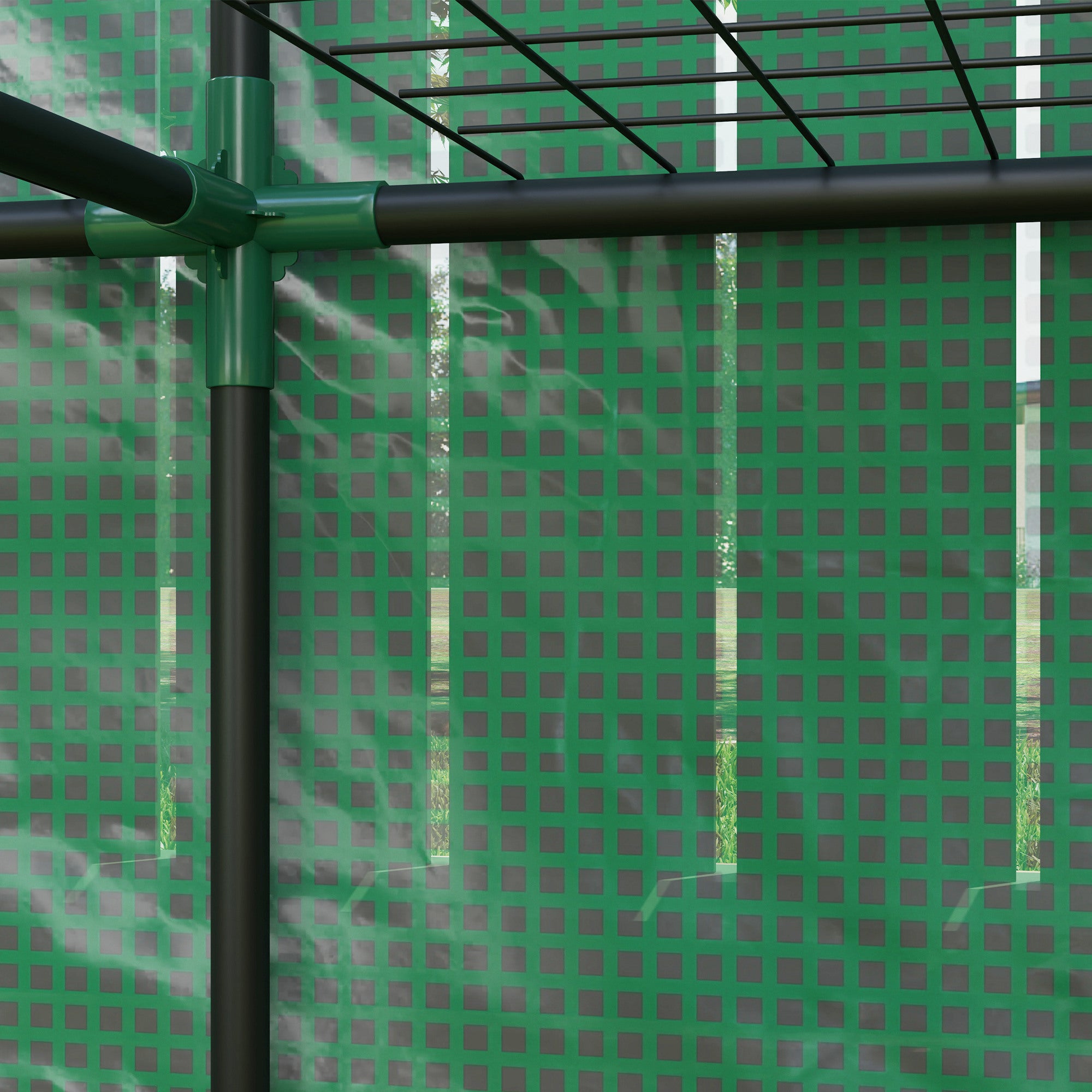 Lean-to Greenhouse with 3 Tier Shelves, Mini Greenhouse with 2 Roll-Up Doors for Indoor Outdoor, Green Greenhouses at Gallery Canada